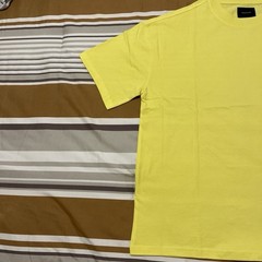 Pacsun Yellow Solid Crew Neck Short Sleeve T-Shirt L Palm Springs Embroidered