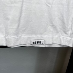 NOBULL Mens White Long Sleeve Henley Shirt Modal Cotton Stretch Training Top