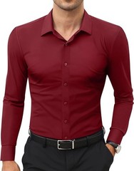 Spring Fashion Stretch Shirt Men Casual Long Sleeves Business Casual Coat