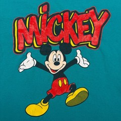 Vintage Disney T-Shirt Mens Large Teal Blue Retro Mickey Mouse Graphic Cotton