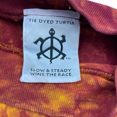 VTG 1990’s Tie Dyed Turtle Men’s 100% Cotton L/S T-Shirt Orange • USA • XL