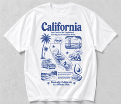 California Vintage Graphic T-Shirt Retro West Coast Beach Surf Summer Unisex Tee