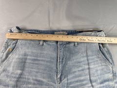 Hudson Cargo Pants Mens 40 Light Wash Denim Vintage Paint Splatter Distressed