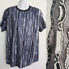 NWT SUPER SHINE by Drill Clothing Co. UNIQUE Knit Print Short Sleeve SHIRT SizXL