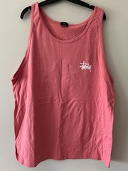 Stüssy Logo Tank Top Coral Pink Size XXL Streetwear NWOT **CUT Tag**