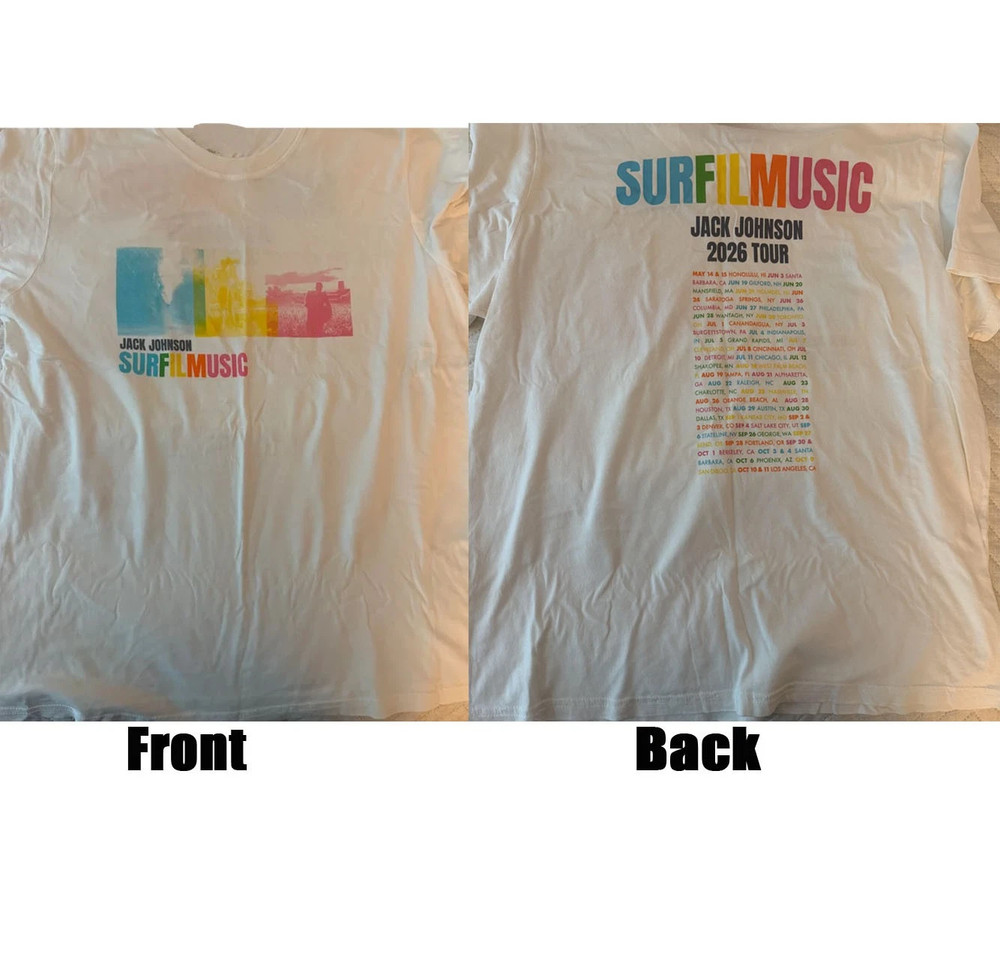 JACK JOHNSON’s SURFILMUSIC SUMMER 2026 TOUR T-shirt, FAST SHIP
