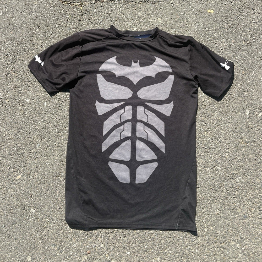 Under Armour Men’s XL Black/Gray Crew Neck Short Sleeve Batman HeatGear Tee