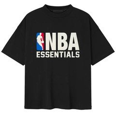 Fear of God NBA Essentials 90s Tee Black Unisex Streetwear Graphic Shirt