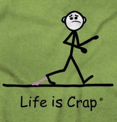Life is Crap Gum On Shoe Unlucky Clumsy Gift Womens or Mens Crewneck T Shirt Tee