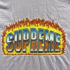 Supreme Shirt Mens Medium Light Purple Chrome Flames Vintage Box Logo Streetwear