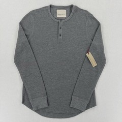 Banana Republic Henley Shirt Mens M Gray Heritage Collection Textured Knit