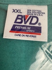 Vintage BVD Shirt Mens 2XL Heavyweight Pocket Tee Made USA Cotton Blend 90s NOS