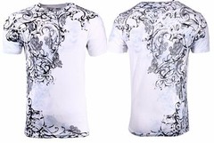 Xtreme Couture by Affliction Men’s T-Shirt SCRAP HEAP Biker White MMA