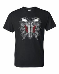 T-Shirt – WINGED GUNS ROSES – HUMOR / NOVELTY Adult DryBlend®