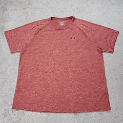Under Armour The Tech Tee Training Shirt Men 4XL Red Heather Short Sleeve Active