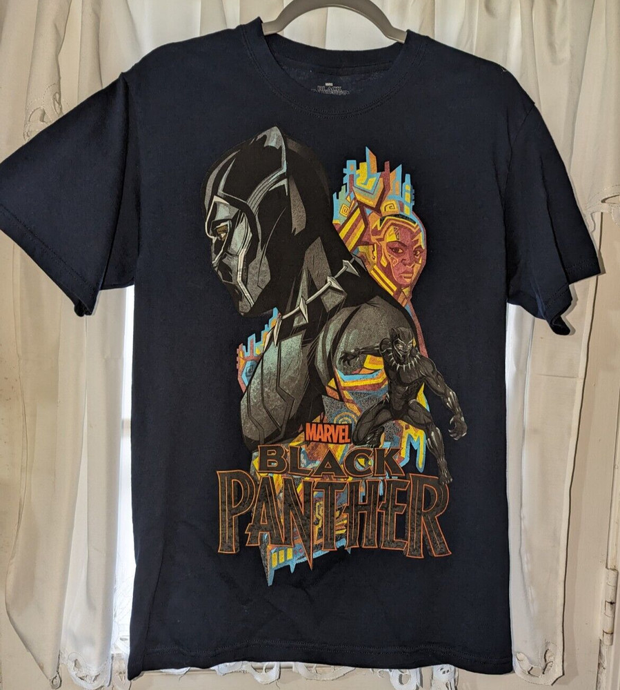 Marvel Black Panther Mens Size Medium Graphic T-Shirt Wakanda Short Sleeve