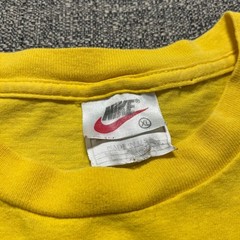 Vintage 90s Nike White Tag Shirt XL Yellow Embroidered Mini Swoosh Made In USA