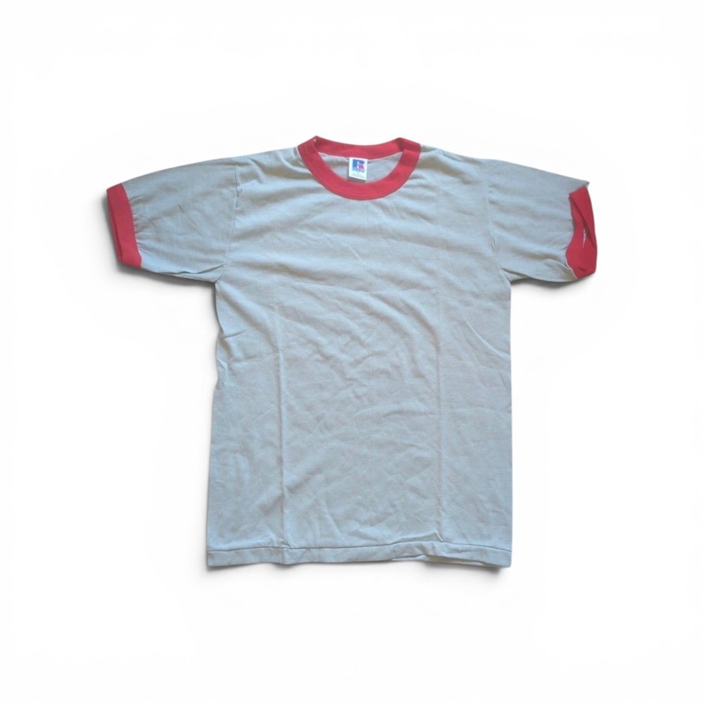 dead Stock Never Used Single Stitches Russell 70s vintage small Ringer t shirt