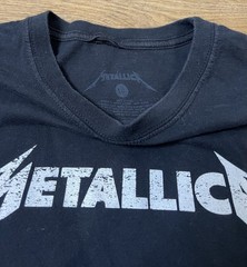 Metallica T-Shirt Mens Size L Black 100% Cotton Music Band Logo Crew Neck