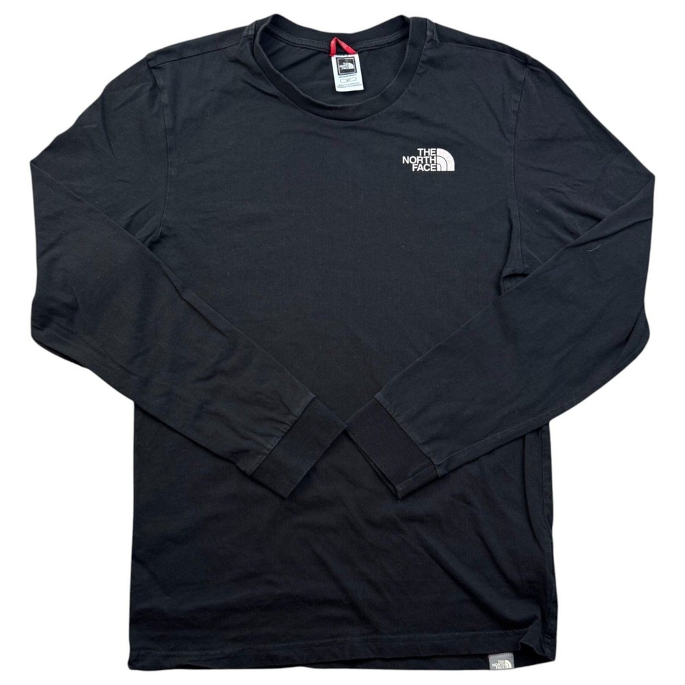 The North Face T-Shirt S Men’s Black Cotton Long Sleeve Walking Hiking Outdoors