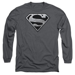 Superman Super Metallic Shield Men’s Long Sleeve T-Shirt S-3XL Licensed Tee