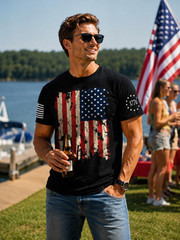 USA Flag American Red White Blue Star Stripes Patriotic T-Shirt with many Size