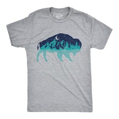 Mens Nature Bison T Shirt Funny Cool Outdoor Lovers Buffalo Tee for Guys