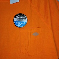 Dickies Shirt Mens 2XL XXL Orange Temp IQ Lightweight Performance Wicking NWT