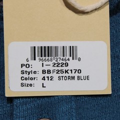 Borgo 28 NWT Long Sleeve Henley T-Shirt Size L in Storm Blue 100% Cotton