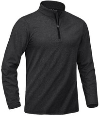 Men’s 1/4 Zip Quick Dry Long Sleeve Gym Fitness Casual Sport Performance T-Shirt