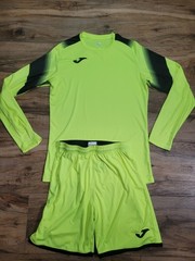 Joma Mens Neon Yellow Long Sleeve Padded Sleeve Soccer Goalie Goal Keeper Set