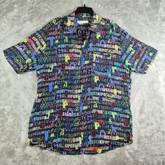 Haupt Shirt Mens XL Bold Graphic Alphabet AOP Lightweight Science Abstract Euro