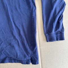 Gulf Traders Mens XL Navy Blue Mock Neck Long Sleeve 100% Cotton Shirt 90s
