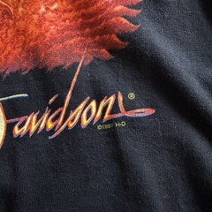 Vintage Harley Davidson Flame Eagle Black Mens Large Shirt 90s Hawaii Pacific