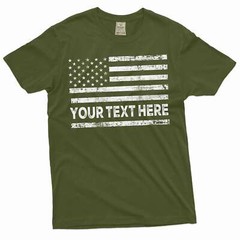 Custom USA Flag Add your Text T-shirt Personalized Customizable Patriotic Shirts