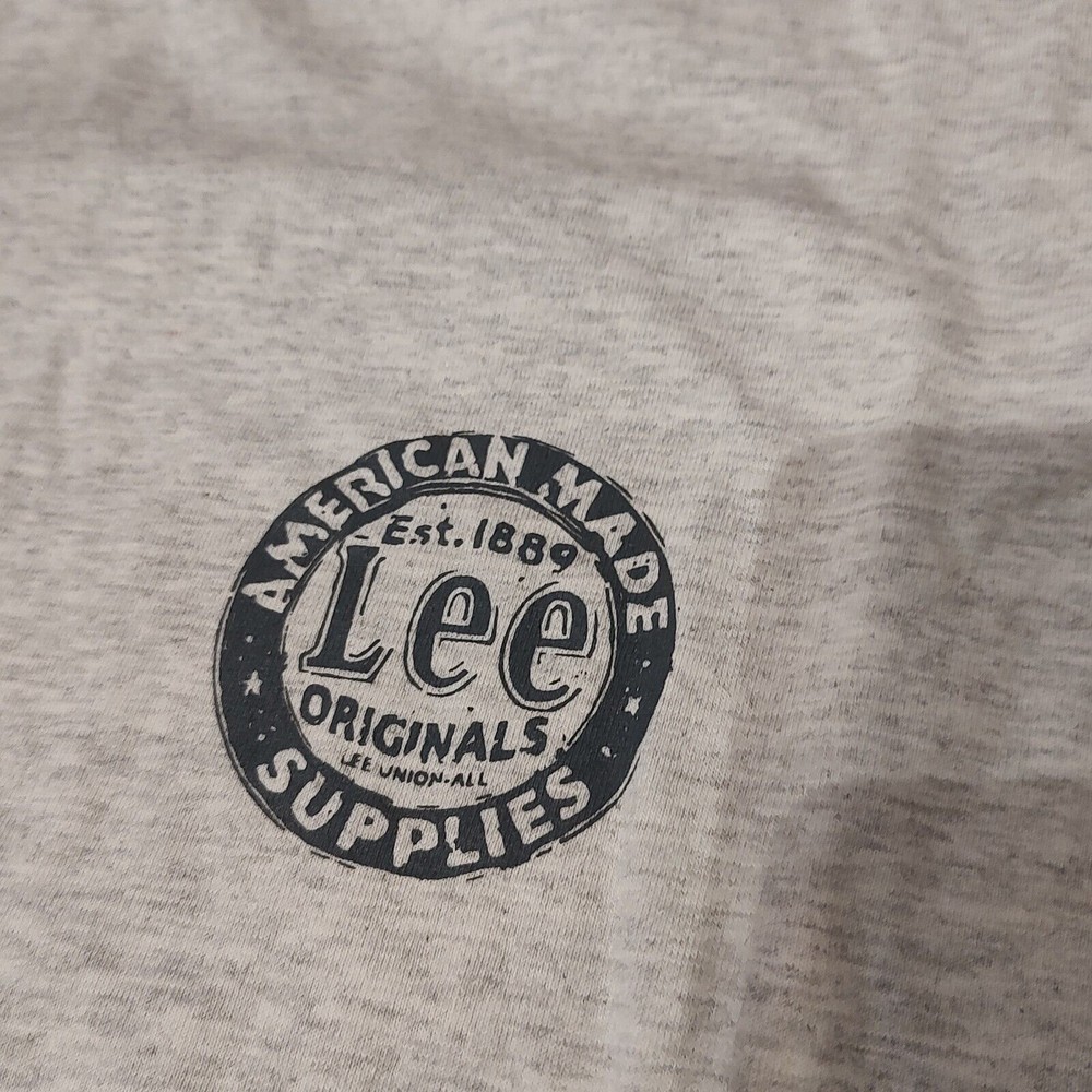 Vintage Lee Jeans Sports Shirt Men’s Size Large Gray Short Sleeves 100% Cotton