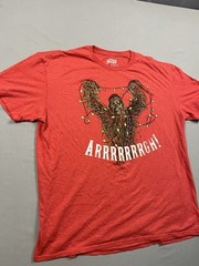 Star Wars Chubacca Christmas Red T-Shirt, Size XL, Chest 44