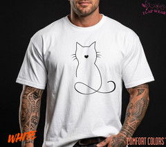 Unisex Minimalist Cat Heart T SHIRT,T shirt women,T shirt men,T shirt vintage