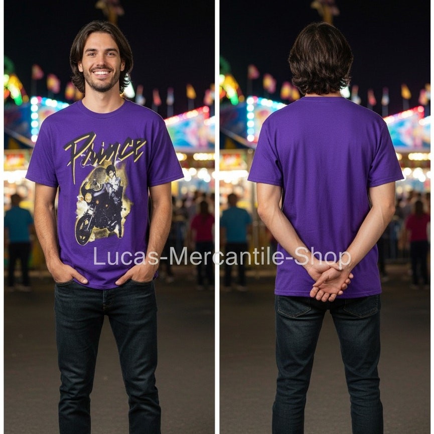 Prince Estate Purple Graphic T-Shirt Men’s Large 42-44 Short Sleeve
