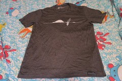 Woolly Clothing Sailboat 100% Merino Wool Graphic T-Shirt Grey Men’s Medium