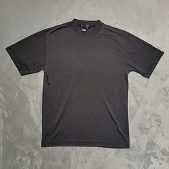 Tulliano Shirt Men Medium Black Silk Blend Mock Neck Short Sleeve Knit Luxury