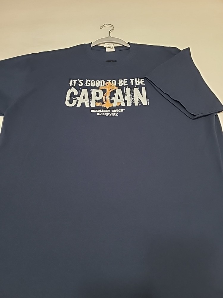Gildan Navy Blue S/S DEADLIEST CATCH Discovery Channel T-Shirt; Size XL