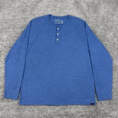 Faherty Cloud Cotton Henley Mens XL Blue Long Sleeve Pima Cotton Modal Peru Made