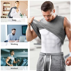 Men’s Fashion Compression T-Shirt Body Shaper Crew Neck Muscle Workout Tank Top