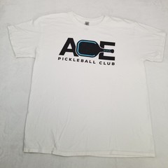 Ace Pickleball Club Graphic T-Shirt Men’s White Size Large Classic Sports Casual