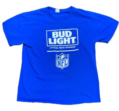 Cool BUD LIGHT Official Beer Sponsor of The NFL Bar T-Shirt ~ Size LARGE (L)