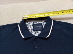 Stitches And Rivets Men’s Size XL Soild Blue Color Shirt 3 Button Stand Collard