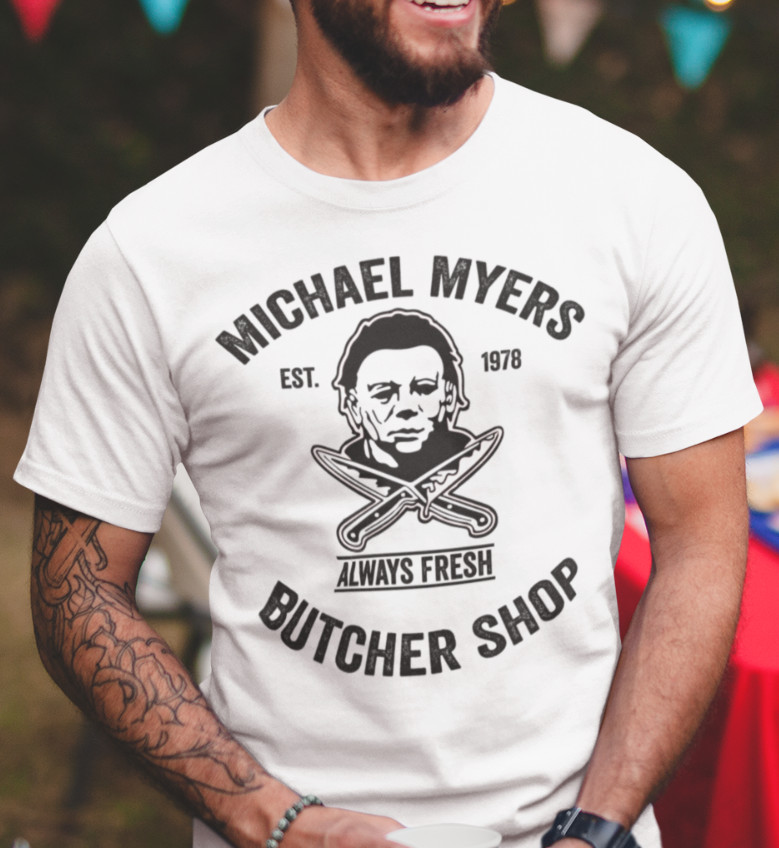 Michael Myers Butcher Shop T-shirt, Halloween Shirt, Funny Horror Movie Shirt