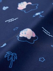 Kirby GU Satin pajamas short-sleeved top & shorts Japan NAVY