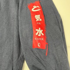 Carbon2Cobalt Mens Long Sleeve Blue T-Shirt Sz M Japanese Fire/Earth Design Soft